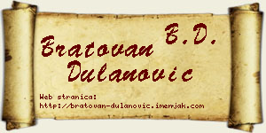 Bratovan Dulanović vizit kartica